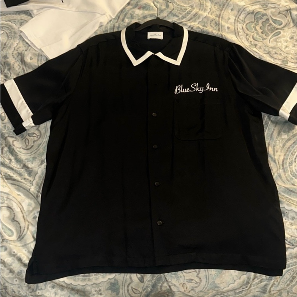 Blue Sky Inn Satin Black Shirt for Men